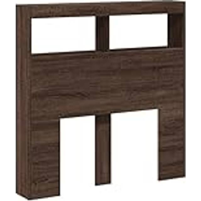 vidaXL Headboard Cabinet with LED Brown Oak 100x17x102 cm