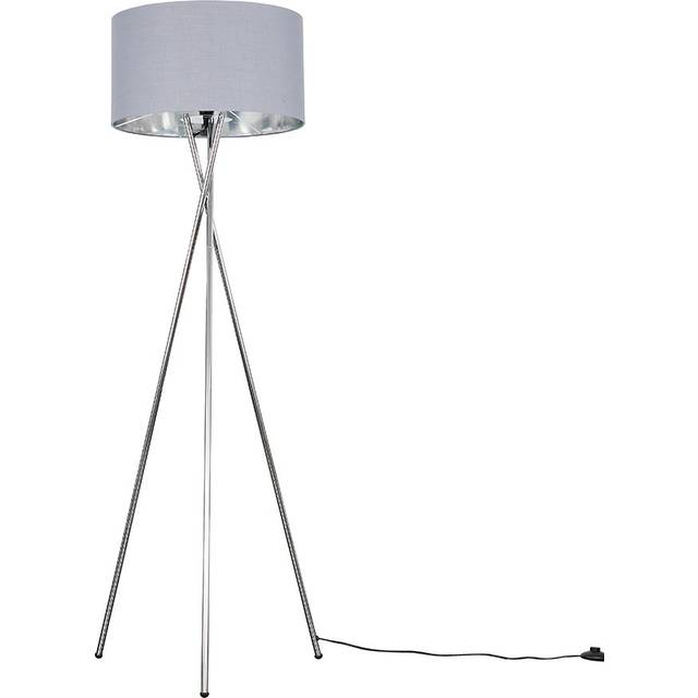 Miron 155cm Camden Tripod Floor Lamp with Large Reni Shade - Chrome (153cm H X 62cm W X 62cm D)