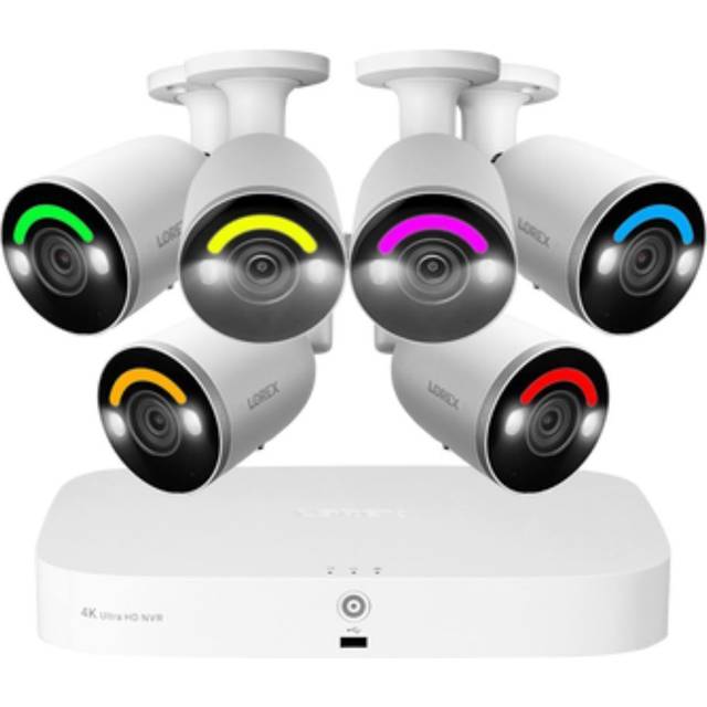 Lorex Fusion 4K IP 16 Bullet Camera Capable 2TB Wired NVR System 6 Bullet Cameras