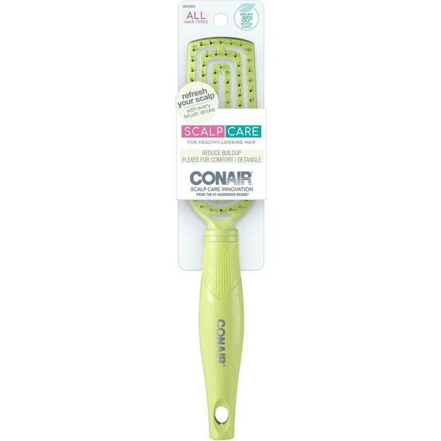 Conair Scalp Care Detangling Brush - Curly Hair Flexi Head Slim Brush with Massager