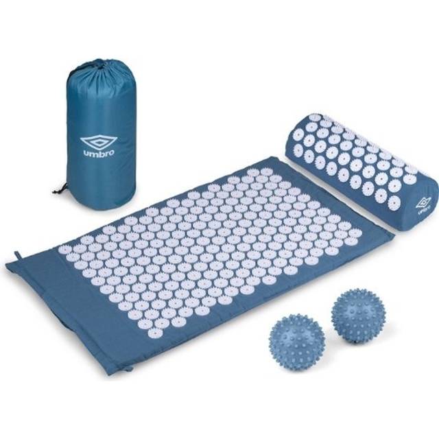 Umbro Akupressurmatta - blomfältmatta - akupressur för skuld - massagematta med picotboll - blommatta mot ryggsmärta - 6,3 x 42 x 71 cm - blå