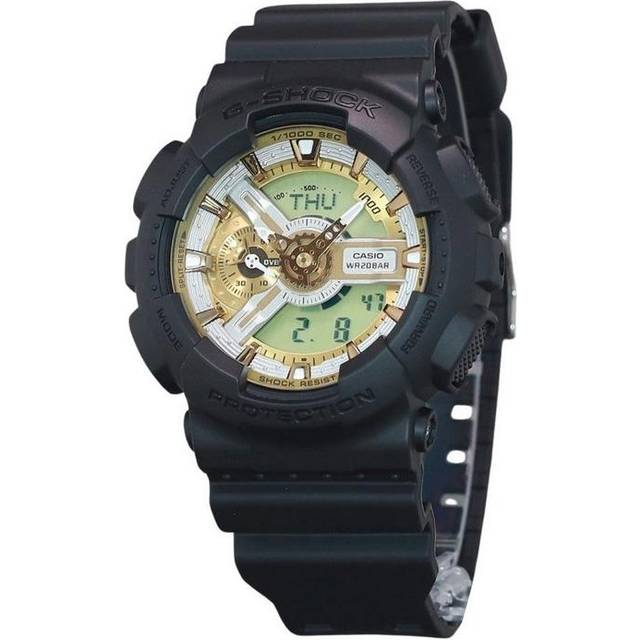 Casio G-Shock Analog Digital Resin Strap Gold Dial Quartz GA-110CD-1A9 200M Men&#39;s Watch