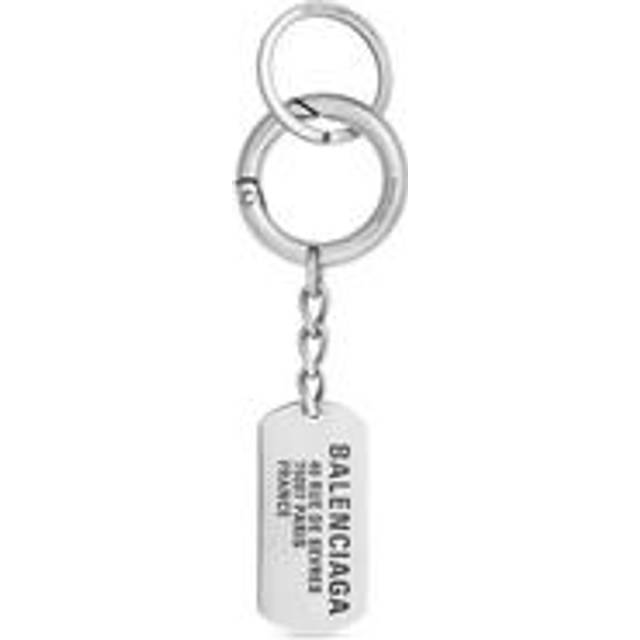 Balenciaga Tags Keyring - Silver - Unisex - Brass, Zamak, Steel