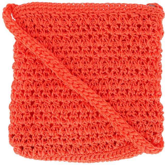 CTM Women's Crochet Crossbody Handbag - Coral one size (one size)