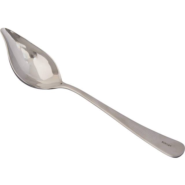Mercer Culinary 8-1/2-Inch Stainless Steel Saucier Spoon with Tapered Spout, Silver