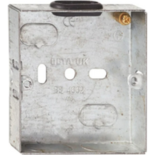 Deta 1 Gang 16mm with Oval Entry Metal Back Box - DB152