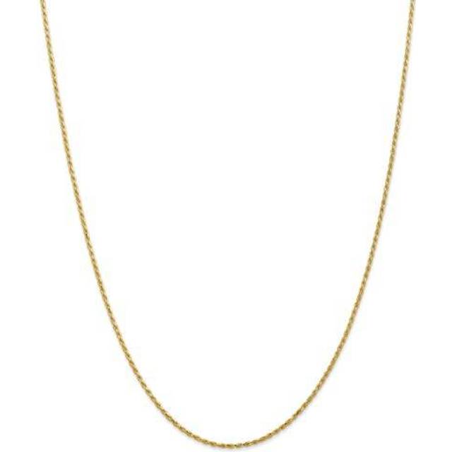 14k yellow gold 1.3mm solid diamond cut rope chain w/ lobster clasp 14" - 30"