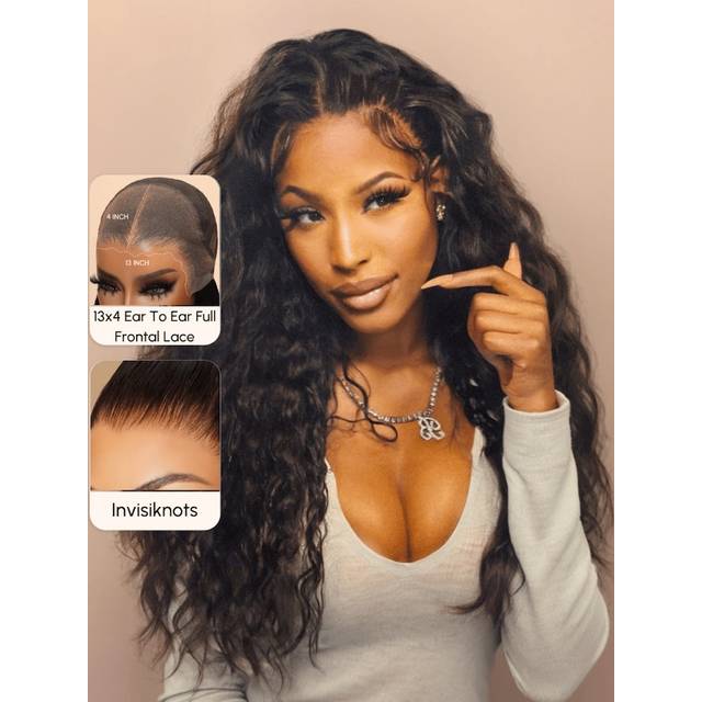 UNice 7x5 Bye-Bye Knots? & 13x4 Pre Everything? Pre-Cut Lace Front Water Wave Drawstring Wig With Baby Hair