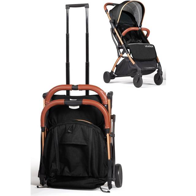 Baby Pushchair Strollerâ Lightweight Foldable Travel Buggy with 5-Point Harness, Adjustable Seat Back and Oversize Basket Folds with 1 Hand (Black)