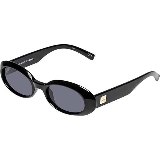 Le Specs L5000187 Women's Work It Oval Sunglasses, Black/Grey