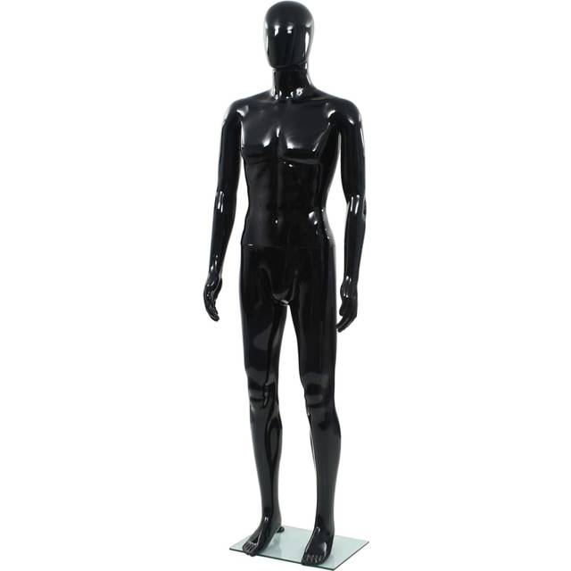vidaXL Full Body Male Mannequin with Glass Base Glossy Black 185 cm