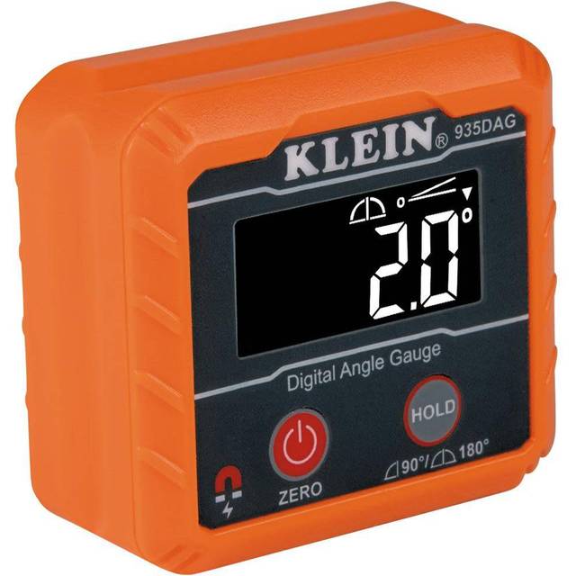 Digital Electronic Level and Angle Gauge, Measures 0-90 and 0-180 Degree Ranges, Measures and Sets Angles Klein Tools 935DAG