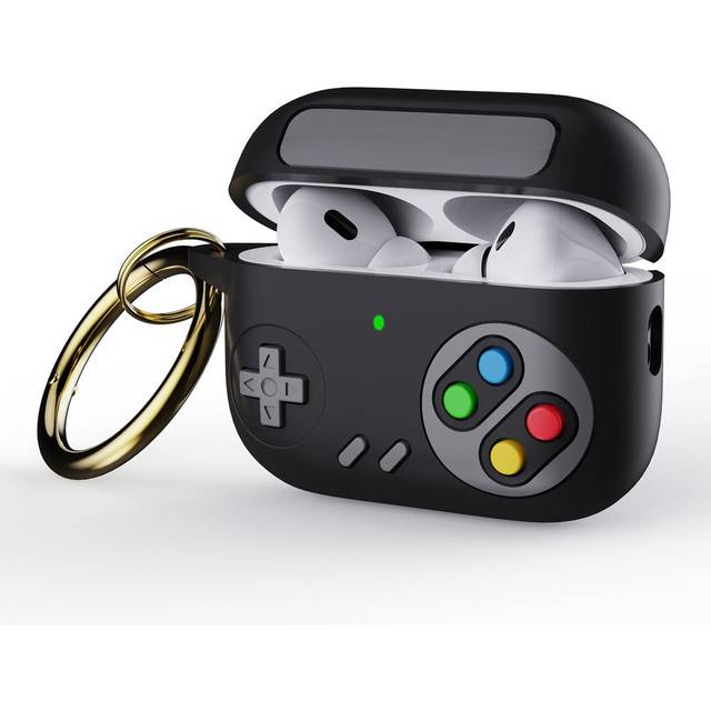 Apple Airpods Pro 2nd Gen (2022) Silikon Skal med Karbinhake - Spelkonsol - Grå