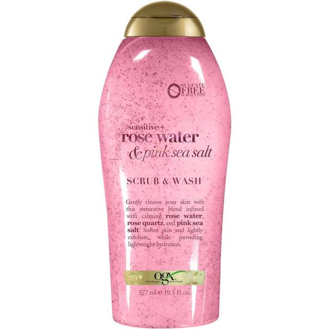 OGX Pink sea salt & rosewater gentle soothing body scrub, 19.5 Ounce, 1.0 Count