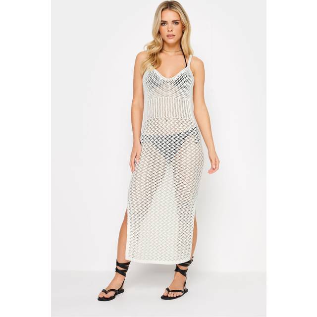 Pixiegirl White Crochet Midi Beach Dress 6 Pixiegirl | Petite Women's Midi Dresses