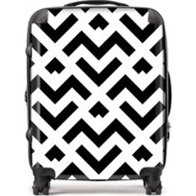 Warren Reed - Designer Black And White Abstract Pattern Suitcase Large, Multi
