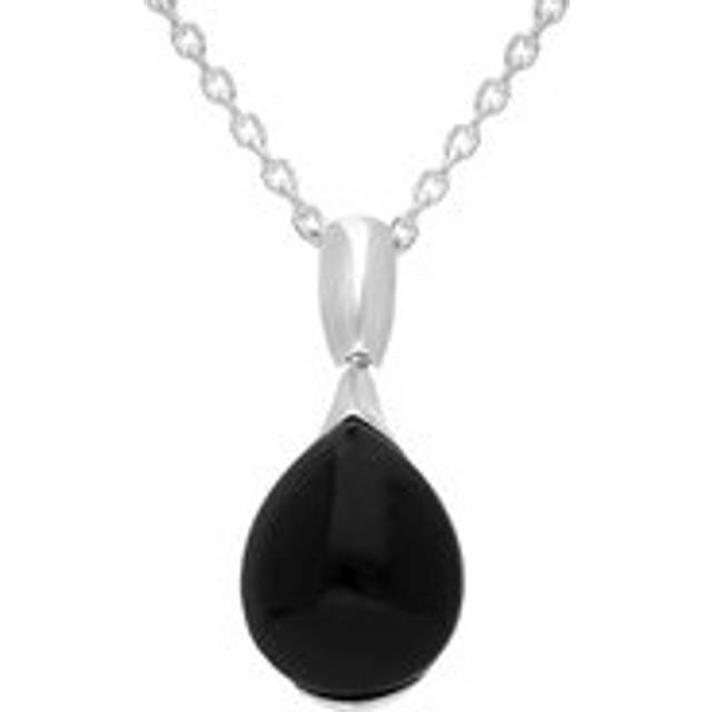 Sterling Silver Lapis Lazuli Oval Spoon Necklace - Silver