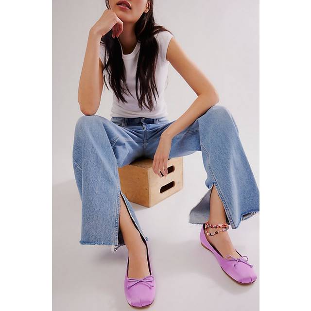 Aurora Flats by Jeffrey Campbell in Lilac Satin, Size: US 8