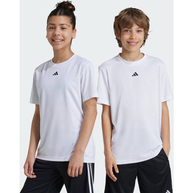 adidas Junior Boys Train Essentials T-Shirt - White, White/Black, Size 11-12 Years - 11-12 YEARS