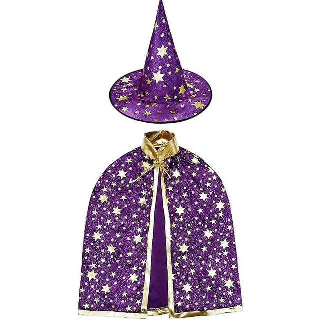 Kids Halloween Costume,halloween Cloak Witch Wizard Cape With Hat