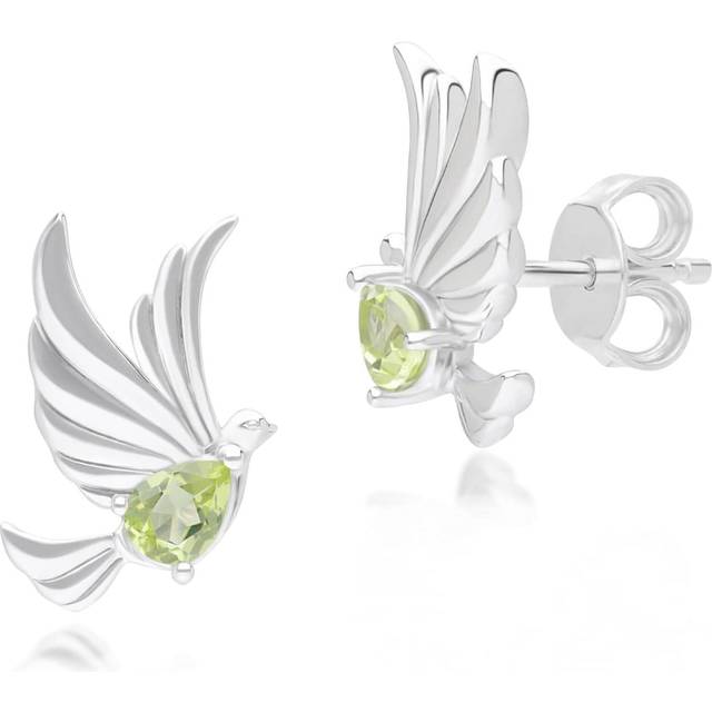ECFEW™ Creator Peridot Dove Stud Earrings in Sterling Silver