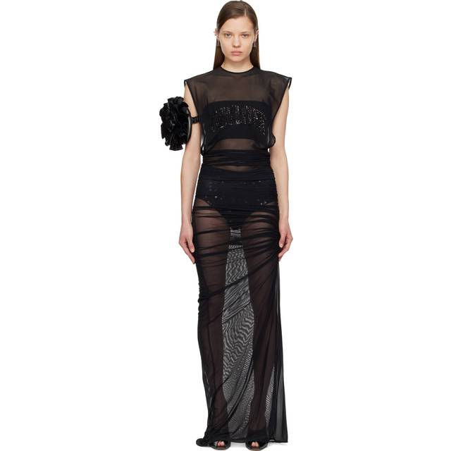 Jean Paul Gaultier Black Open Back Maxi Dress - 00 Black - XXS