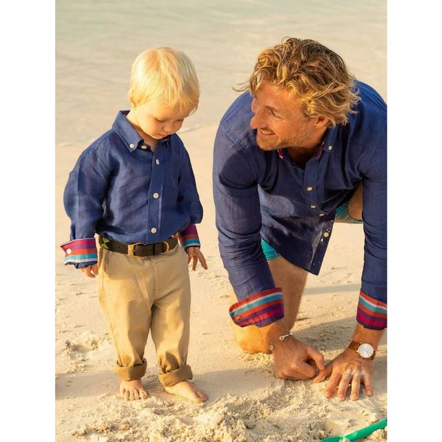 Koy Clothing Boys Navy Linen Shirt  - Blue, 4-5 years