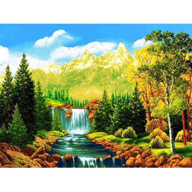 Diamond Embroidery Landscape Full Round Rhinestone Scenery Picture Diamond Painting Cross Stitch 20X30CM