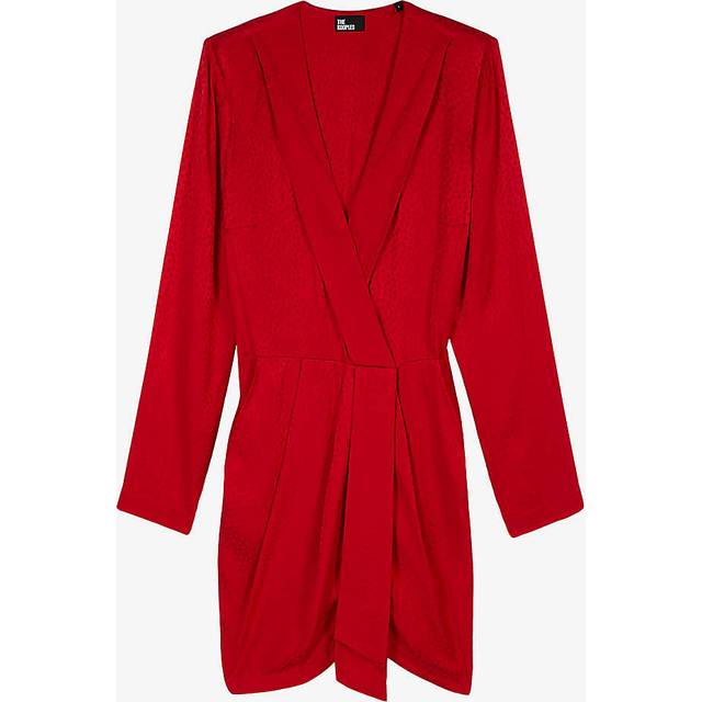 The Kooples Womens Oriental Red Polka-dot Jacquard Woven Mini Dress S - ORIENTAL RED