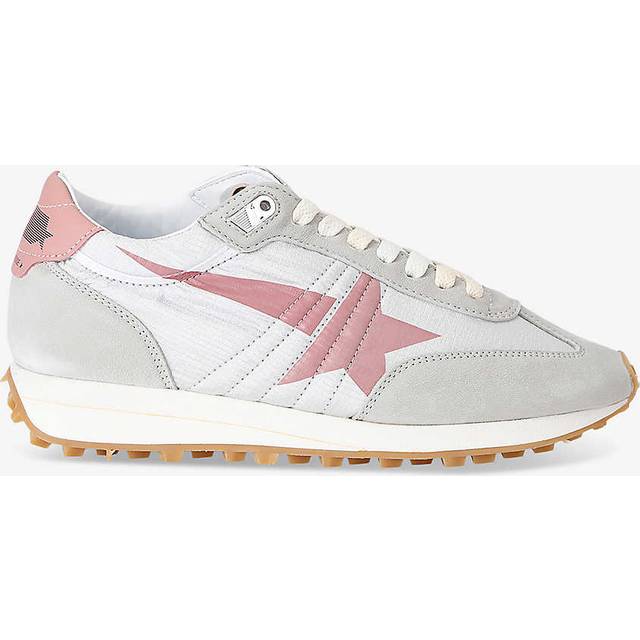 Golden Goose Womens Silver Com Women&#39;s Marathon Runner Suede and Mesh Low-top Trainers Eur 34 / 1 Uk Women - SILVER COM