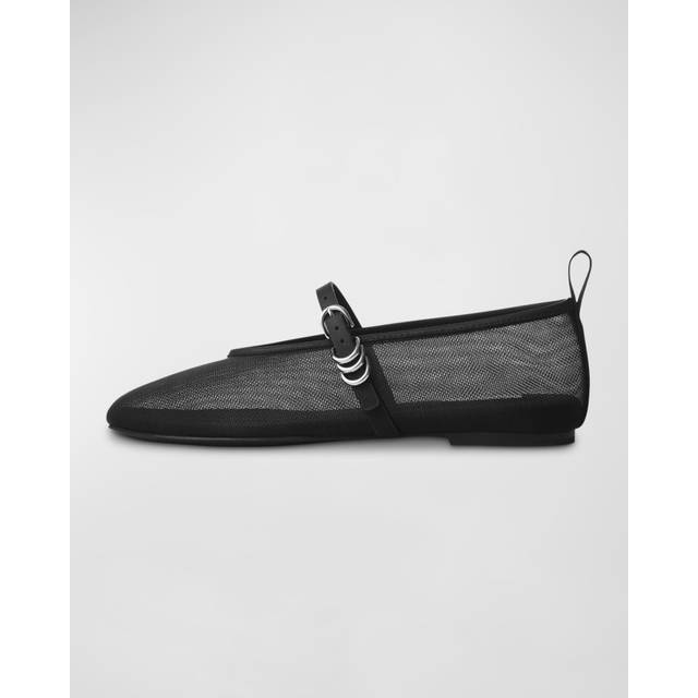 rag & bone Black Spire Mary Jane Ballerina Flats - Black - IT 36.5