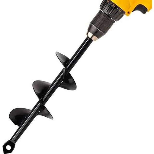 "Garden Auger Spiral Drill Bit, 1.6"" x 9"" Auger Drill Bit for 3/8"" Hex Drive Drill Works for Any Kinds Soils"
