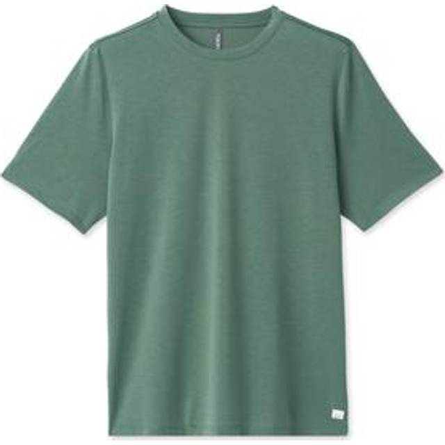 Vuori Mens Sea Pine Current Tech Brand-patch Regular-fit Stretch-recycled-polyester T-shirt L
