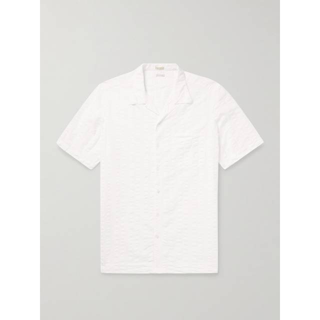 Massimo Alba - Venice Convertible-Collar Striped Cotton-Blend Seersucker Shirt - Men - White - M
