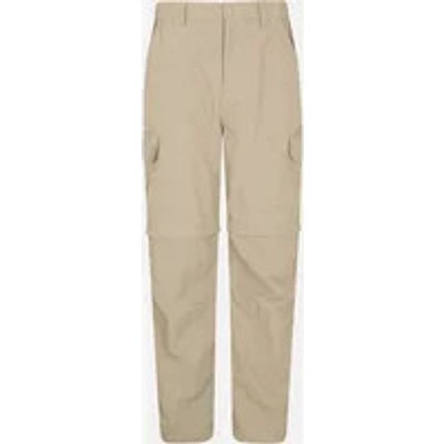 (42R, Beige) Mountain Warehouse Mens Trek II Convertible Hiking Trousers