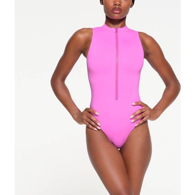 Skims Womens Neon Orchid Recycled Swim Sleeveless Swimsuit Xxs