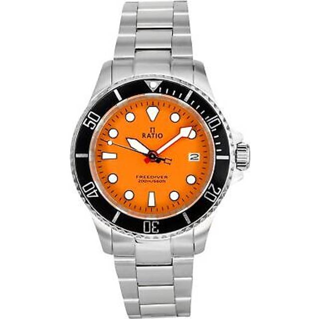 Ratio FreeDiver Sapphire Stainless Steel Orange Dial Quartz RTF035 200M Men's Watch