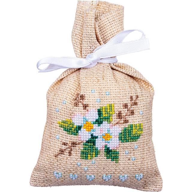 "Vervaco Counted Cross Stitch Sachet Bags Kit 3.2""X4.8"" 3/Pkg-Love (18 Count) -V0187981"