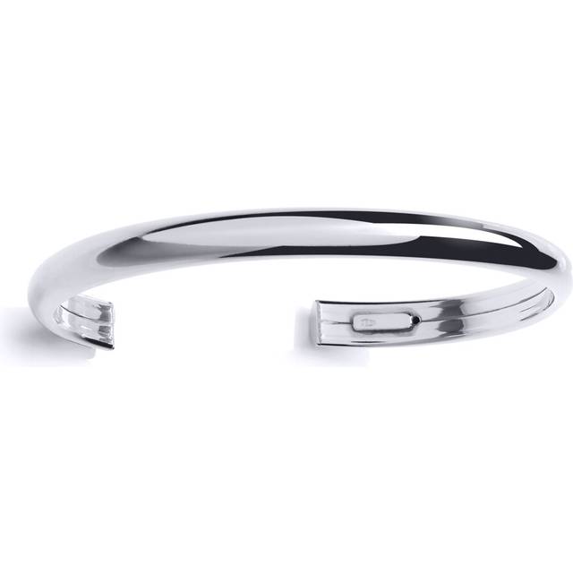 Jewelco London Ladies Sterling Silver Dome Torque Cuff Bangle Bracelet 5mm - GVG176RH