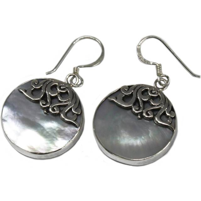 Shell & Silver Earrings - Classic Disc - Mop