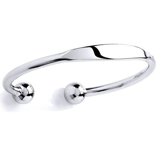Jewelco London Ladies Sterling Silver ID Torque Identity Bangle Bracelet 7mm - GVG130