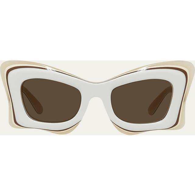 Loewe Woman Sunglass Paulas Ibiza LW40140U -  Frame color: Ivory, Lens color: Brown