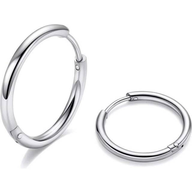 6MM Surgical Steel Hoop Earrings  Silver Huggie Earrings Mens Hoop Ear
