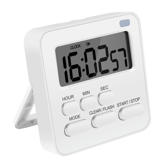 Kitchen Timer,Egg Timer with Clock,Digital Timer Stopwatch with LCD Loud Alarm for Cooking,Baking, Sports,Learning,Etc