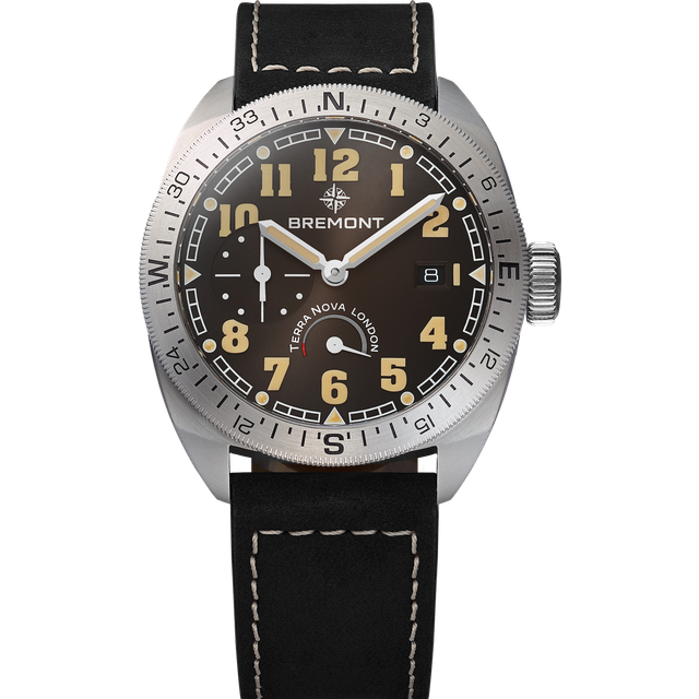 Bremont Terra Nova 40.5 Turning Bezel Black Leather Watch