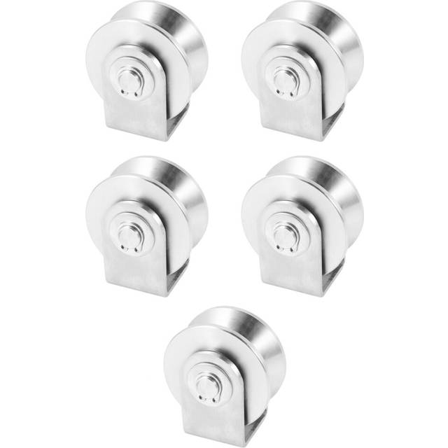 5pcs 2 Inch V Type Pulley Roller 304 Stainless Steel Sliding Gate Roller Wheel Bearing for Material Handling and Moving