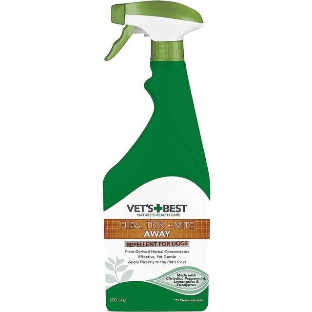 Vet's Best Flea Tick and Mite Flea Treatment Spray for Dogs | Plant Based Formula, 500 ml (Pack of 1)
