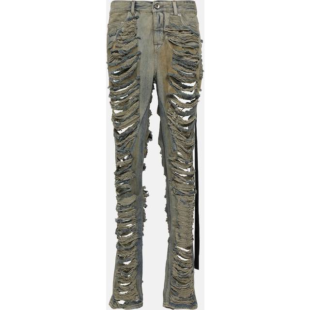 Rick Owens DRKSHDW distressed low-rise jeans - grey (27)