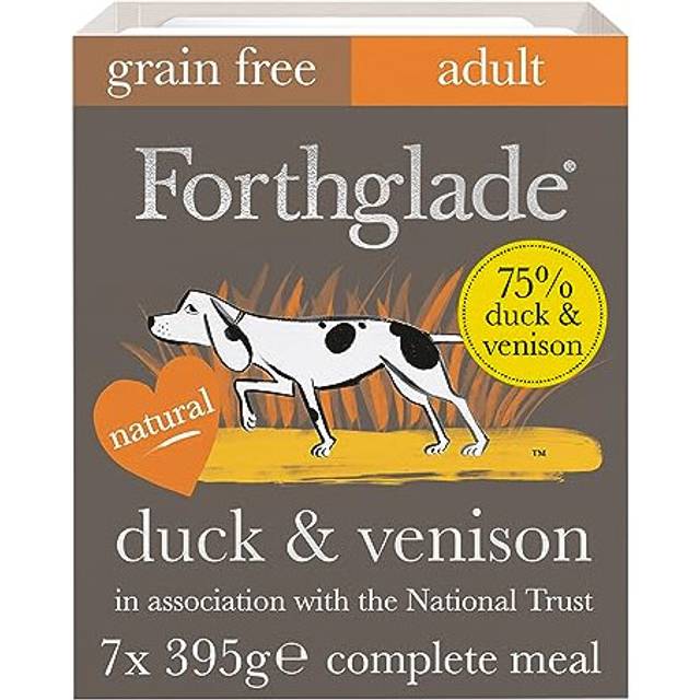 Forthglade National Trust Complete Natural Wet Dog Food - Grain Free Duck & Venison with vegetables (7 x 395g) Trays - Gourmet Dog Food
