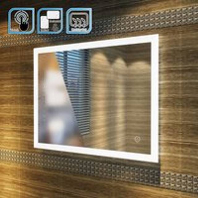900 x 700 mm Horizontal Vertical led Illuminated Bathroom Mirror Light Touch Sensor + Demister - Elegant